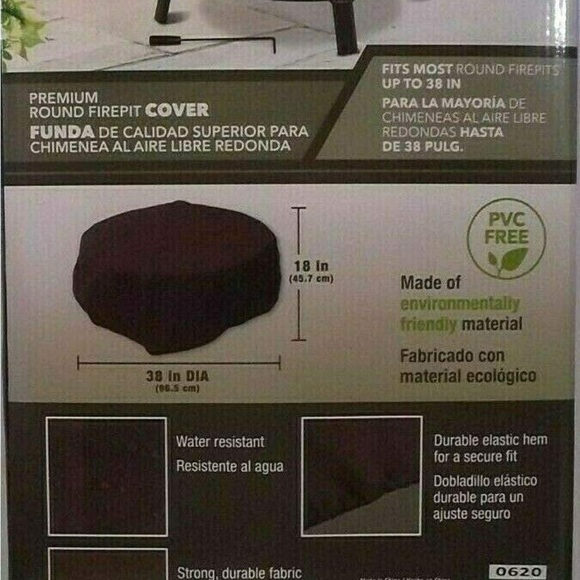 Elemental Outdoor Premium 38” Round Firepit Cover NWT - Picture 3 of 5